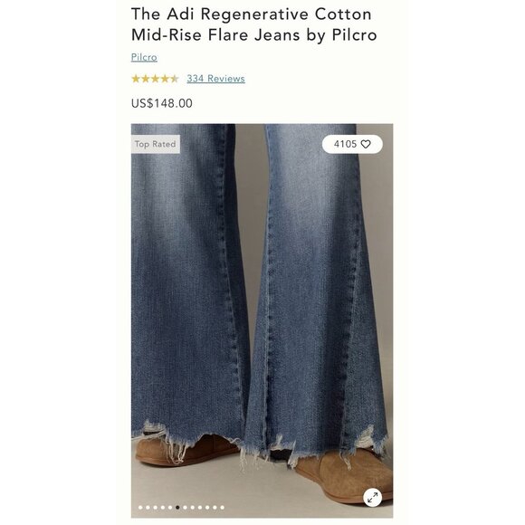 NWT Size 22W - The Adi Regenerative Cotton Mid-Rise Flare Jeans (NWT US$ 148) - Picture 5 of 16